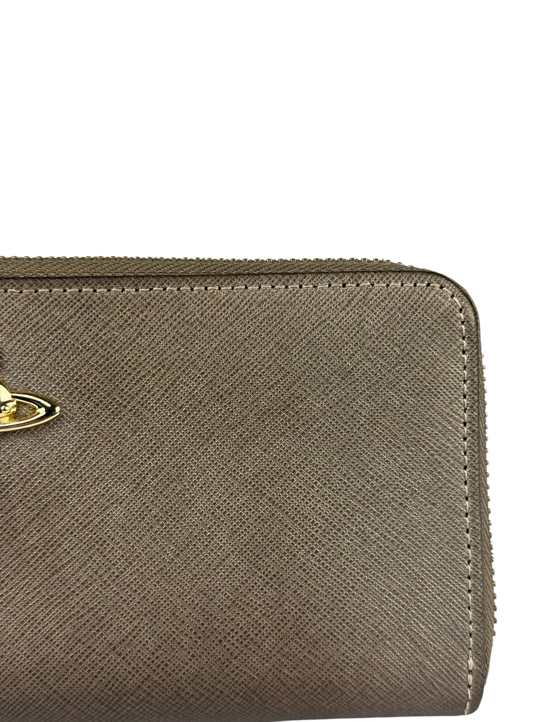Vivienne Westwood Brown Leather Orb Zip Long Wallet - Image 2