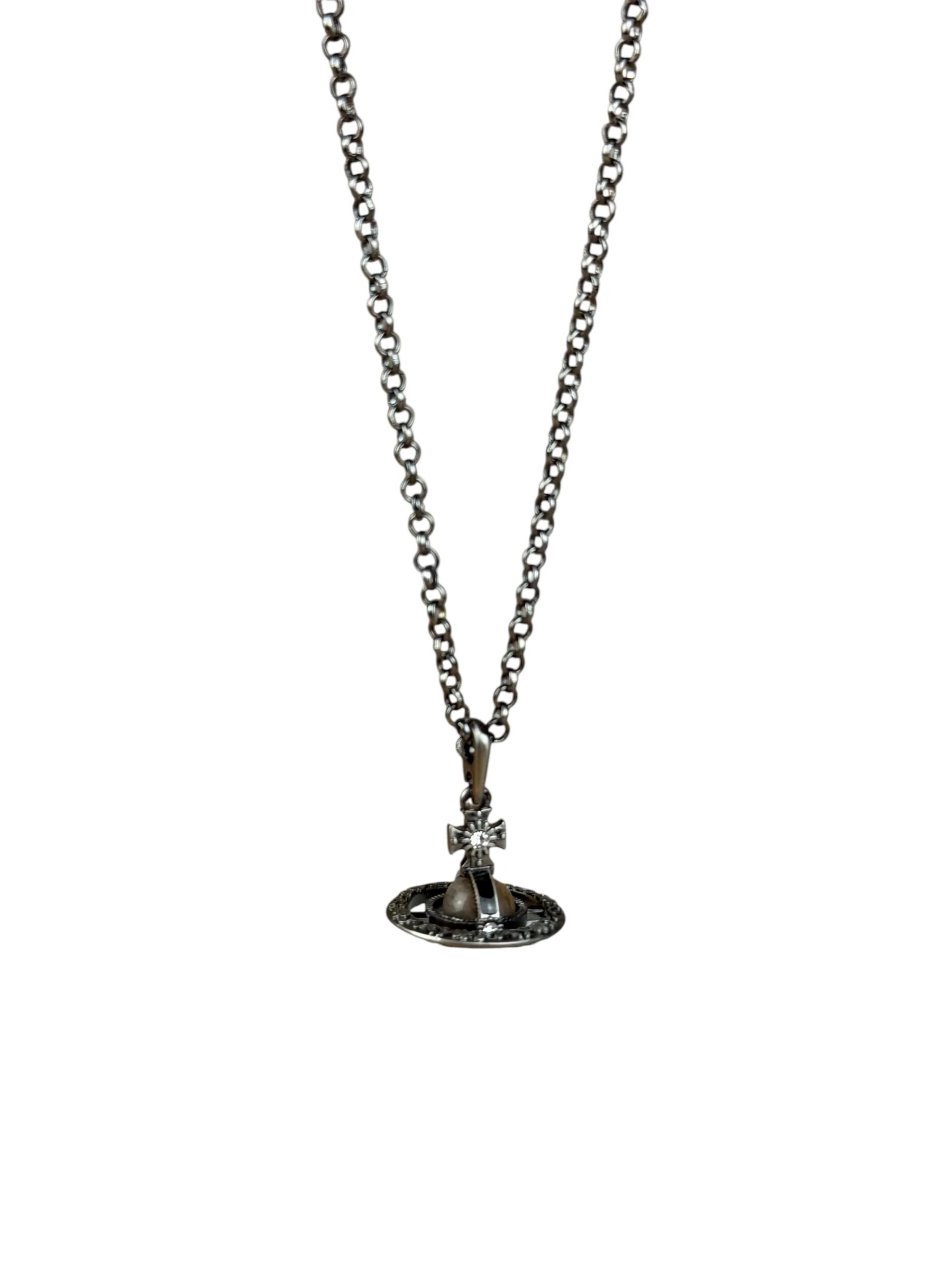 Vivienne Westwood Gunmetal 3D Orb Necklace - Image 6