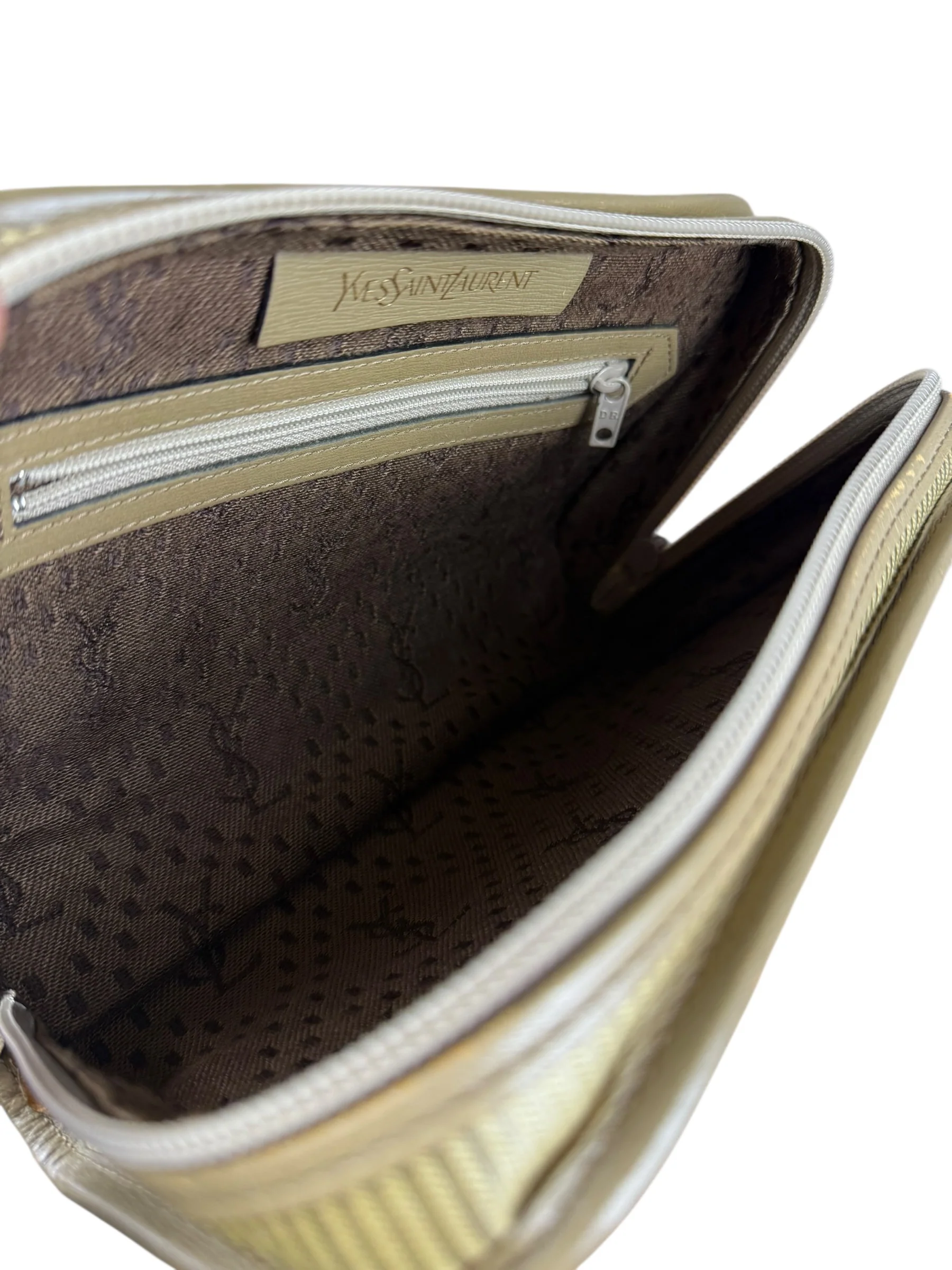 YSL Vintage Grey Leather Travel Pouch - Image 12