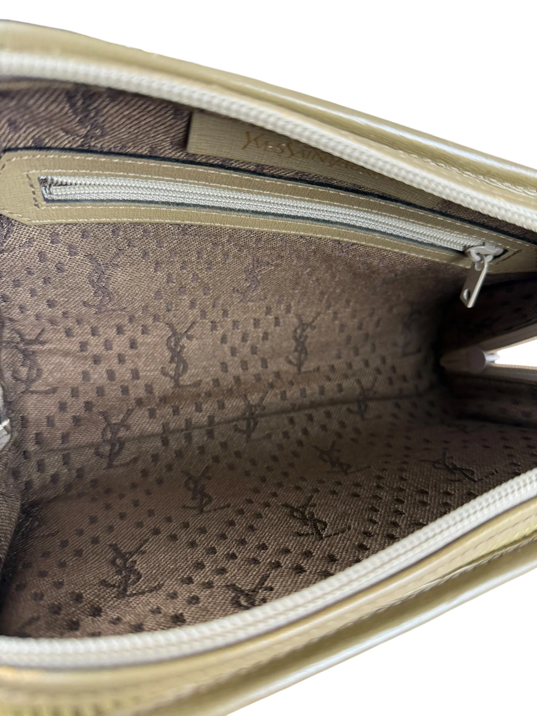 YSL Vintage Grey Leather Travel Pouch - Image 16