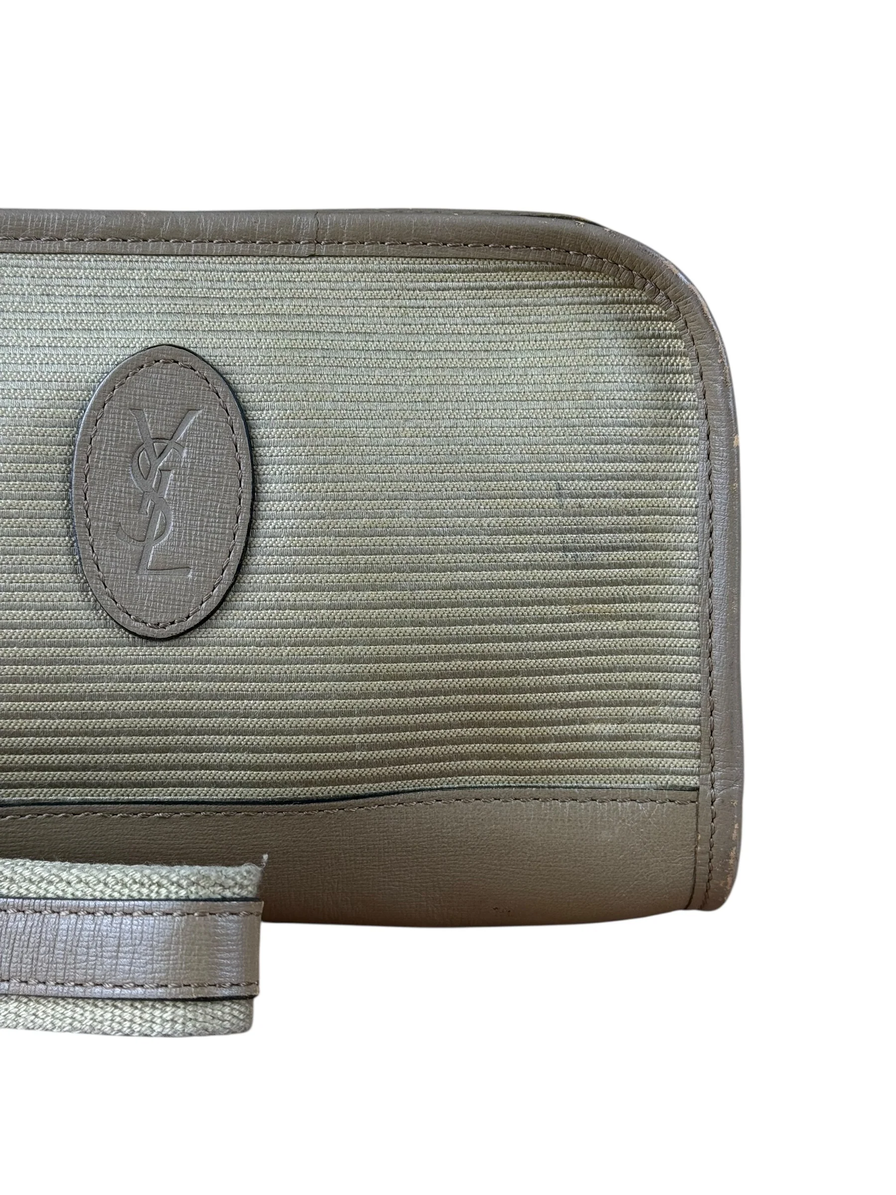 YSL Vintage Grey Leather Travel Pouch - Image 18
