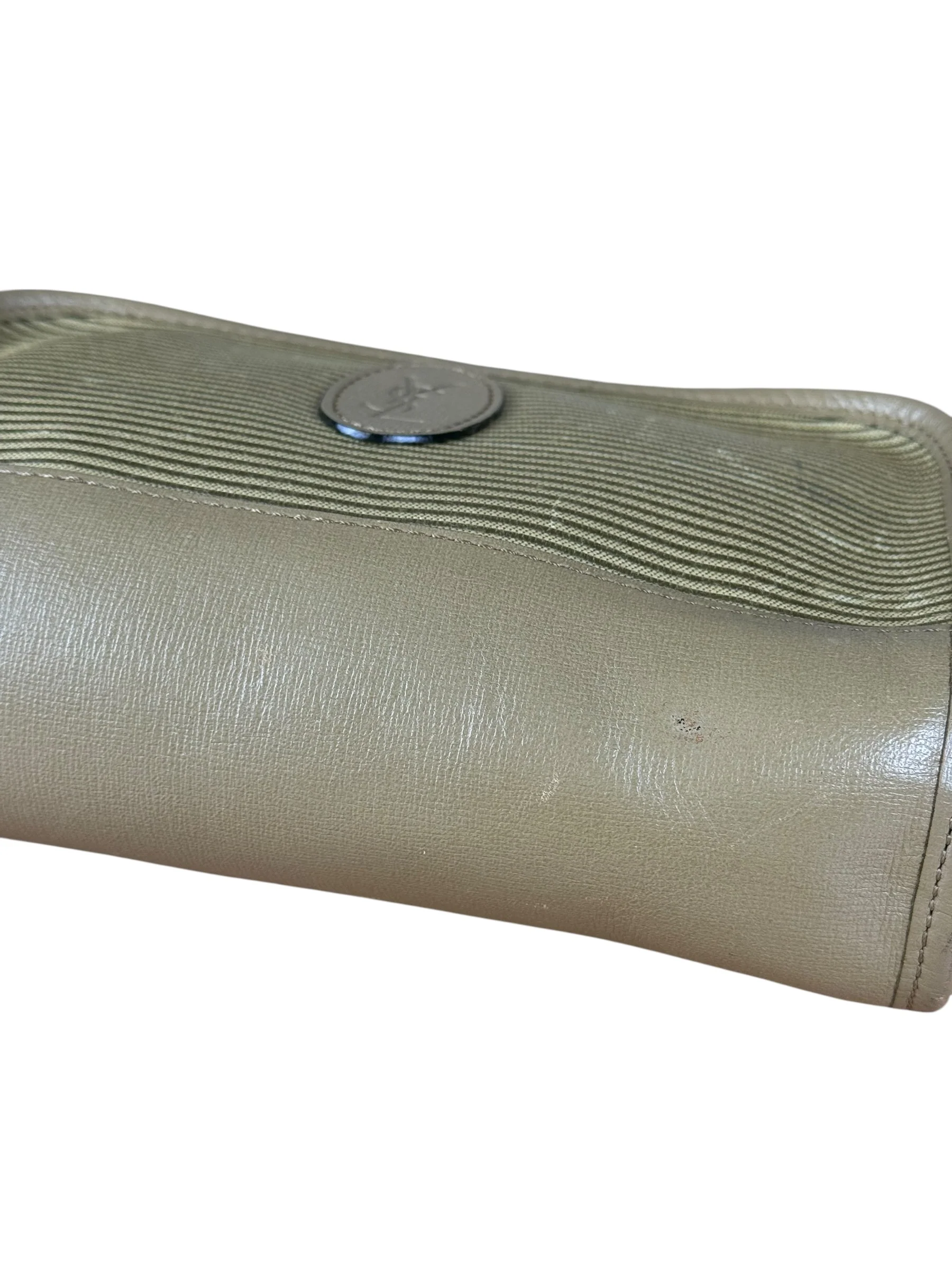 YSL Vintage Grey Leather Travel Pouch - Image 8