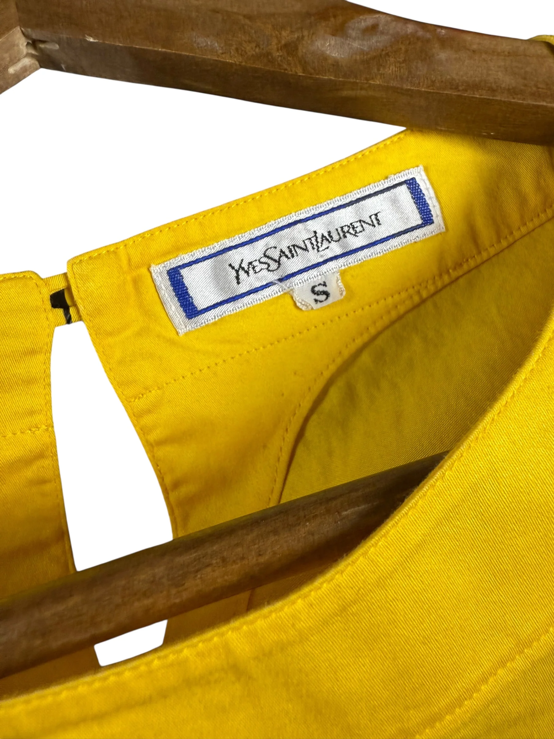 Yves Saint Laurent Padded Short Sleeve Yellow Top - Image 4