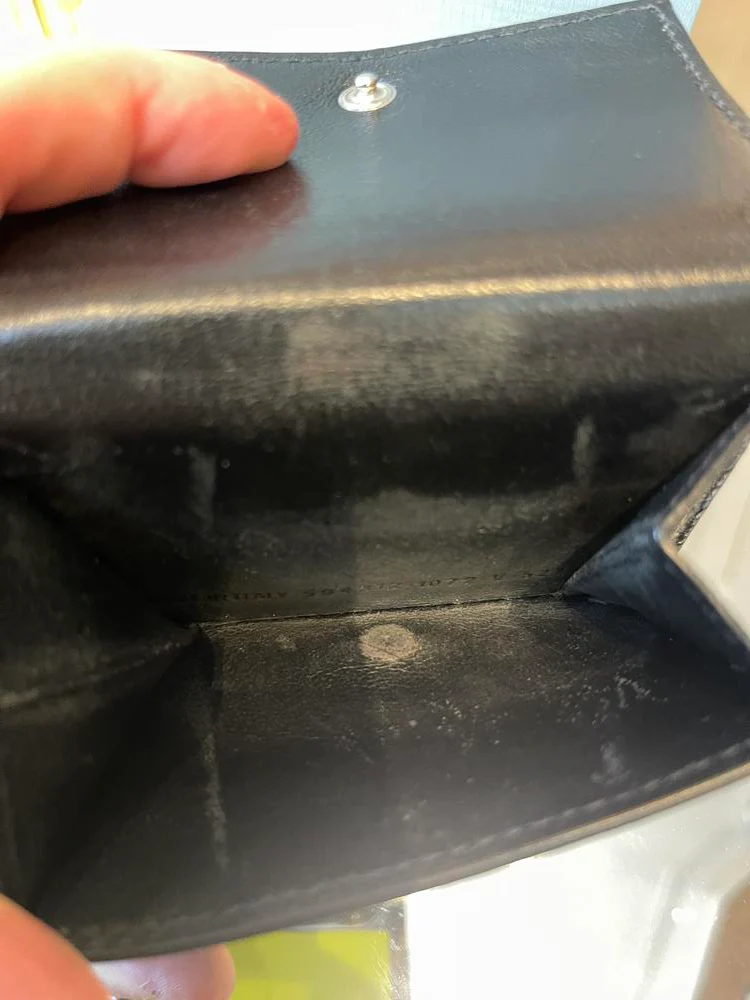 Balenciaga Black Leather Compact Wallet - Image 8