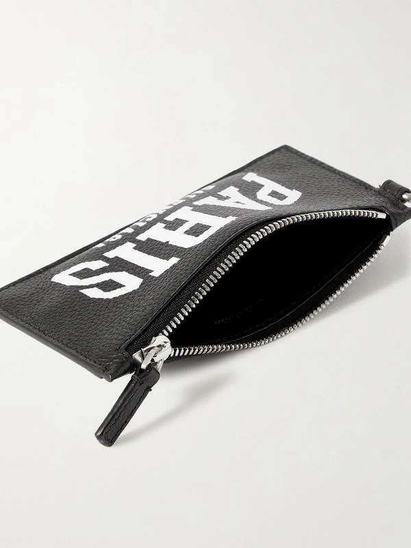 Balenciaga Black Leather Paris Logo Key Wallet - Image 3