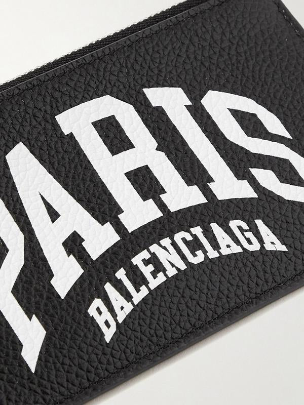 Balenciaga Black Leather Paris Logo Key Wallet - Image 4