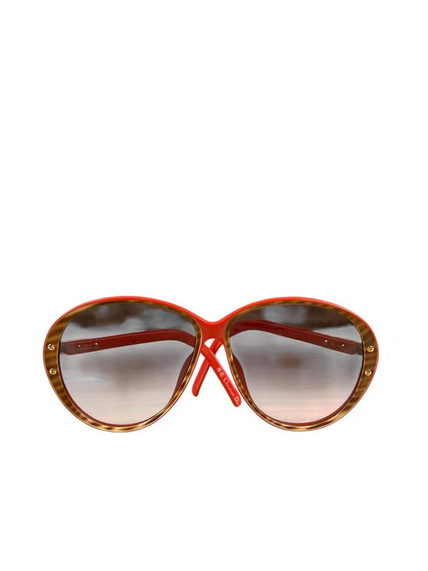 Dior Red Sunglasses With Brown Rim - Image 3
