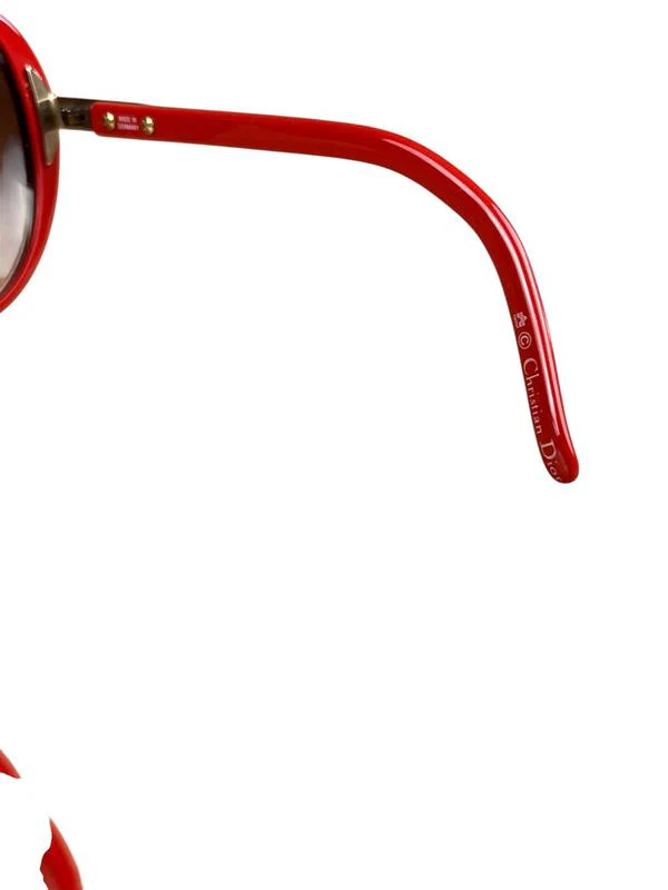 Dior Red Sunglasses With Brown Rim - Image 4