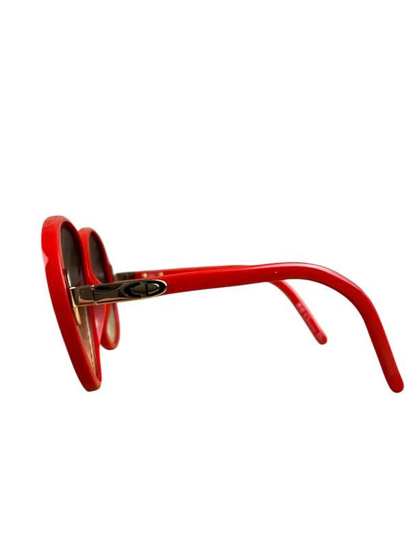 Dior Red Sunglasses With Brown Rim - Image 6