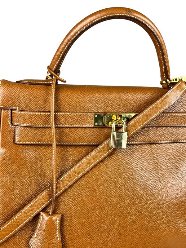 Hermes Kelly 32 Courchevel Camel 1991 - Image 4